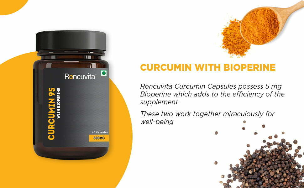 RONCUVITA™ Curcumin 95 with Bioperine, Curcuminoids Veg Capsules - 60 Count : Amazon.in: Health &amp; Personal Care